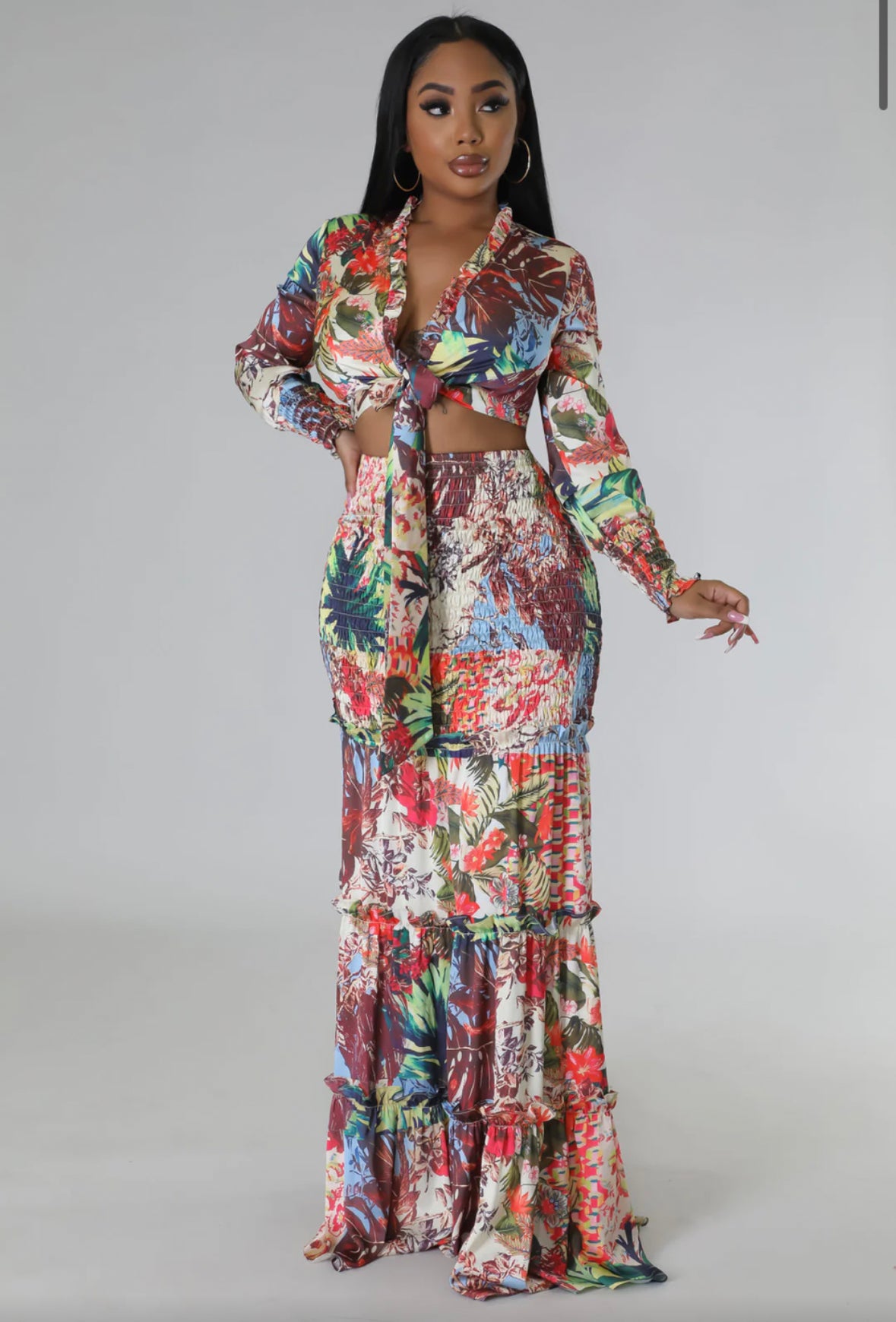 Satin Safari maxi set