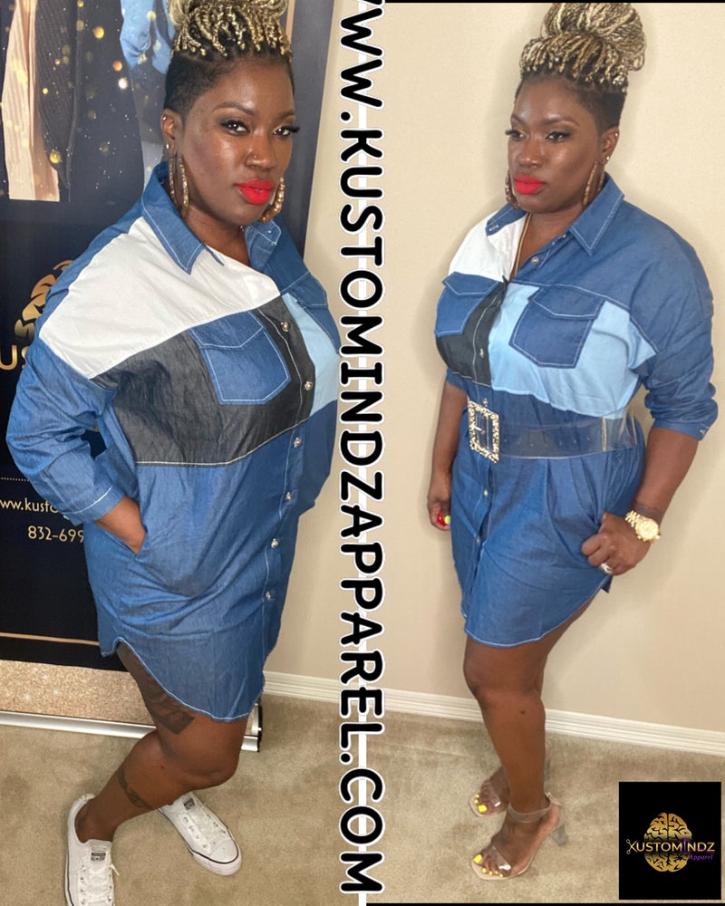 Patchwork denim dress - Kustomindz Apparel