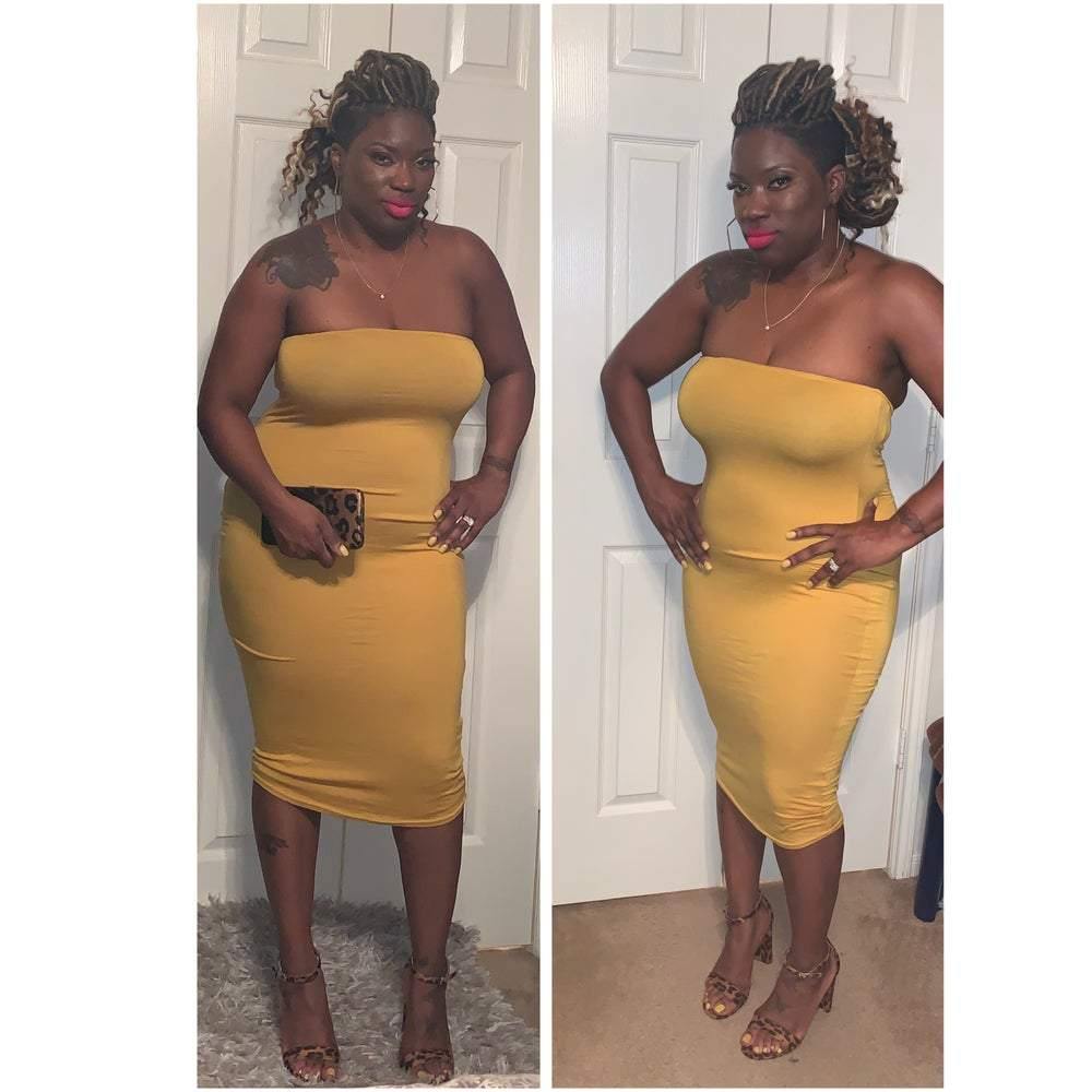 Bodycon mustard dress - Kustomindz Apparel