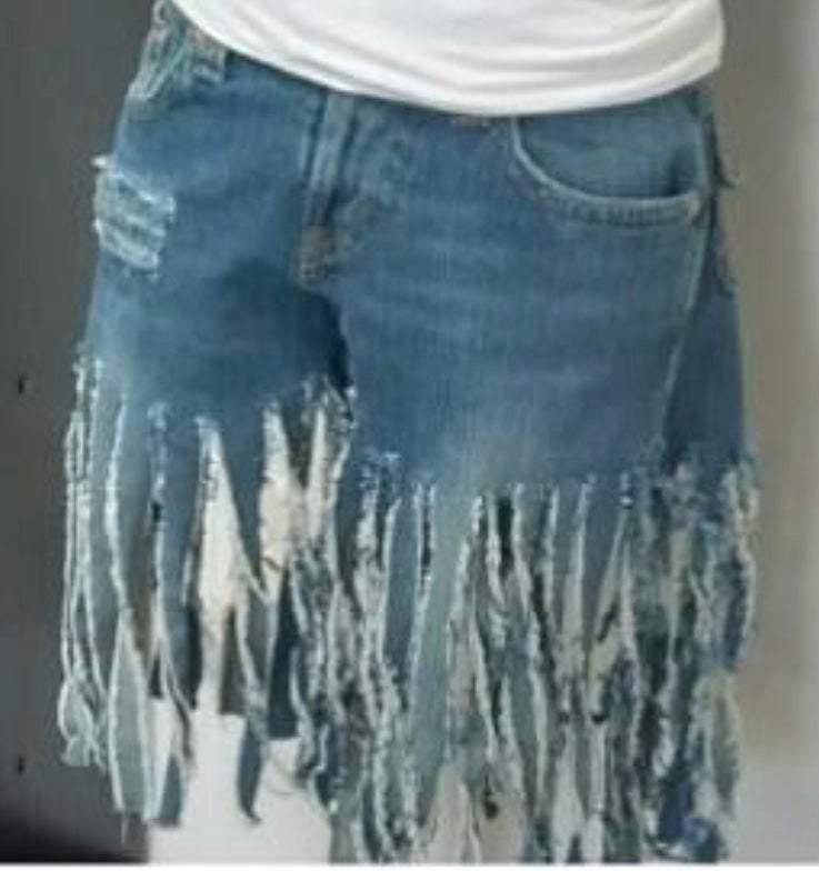 Custom fringe shorts - Kustomindz Apparel