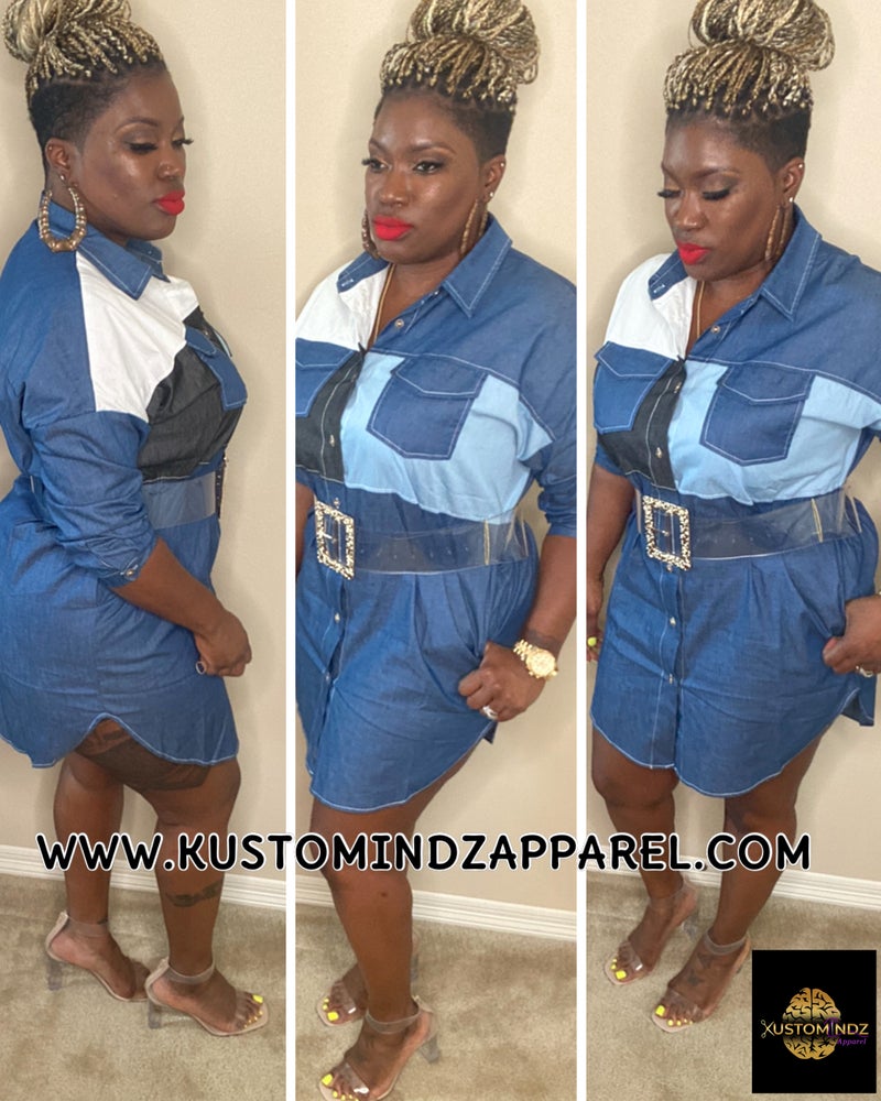 Patchwork denim dress - Kustomindz Apparel