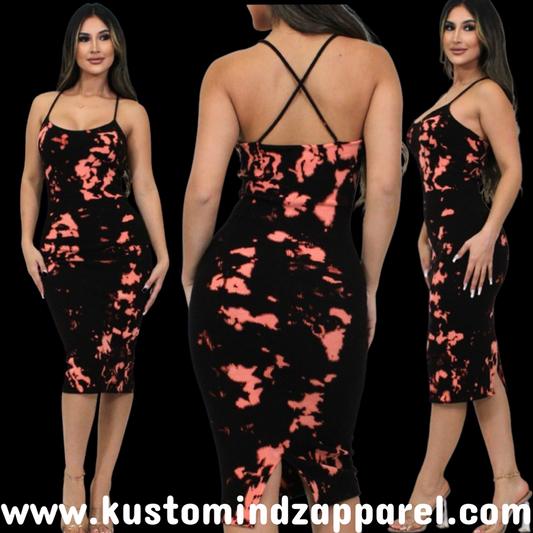 Black tye dye midi