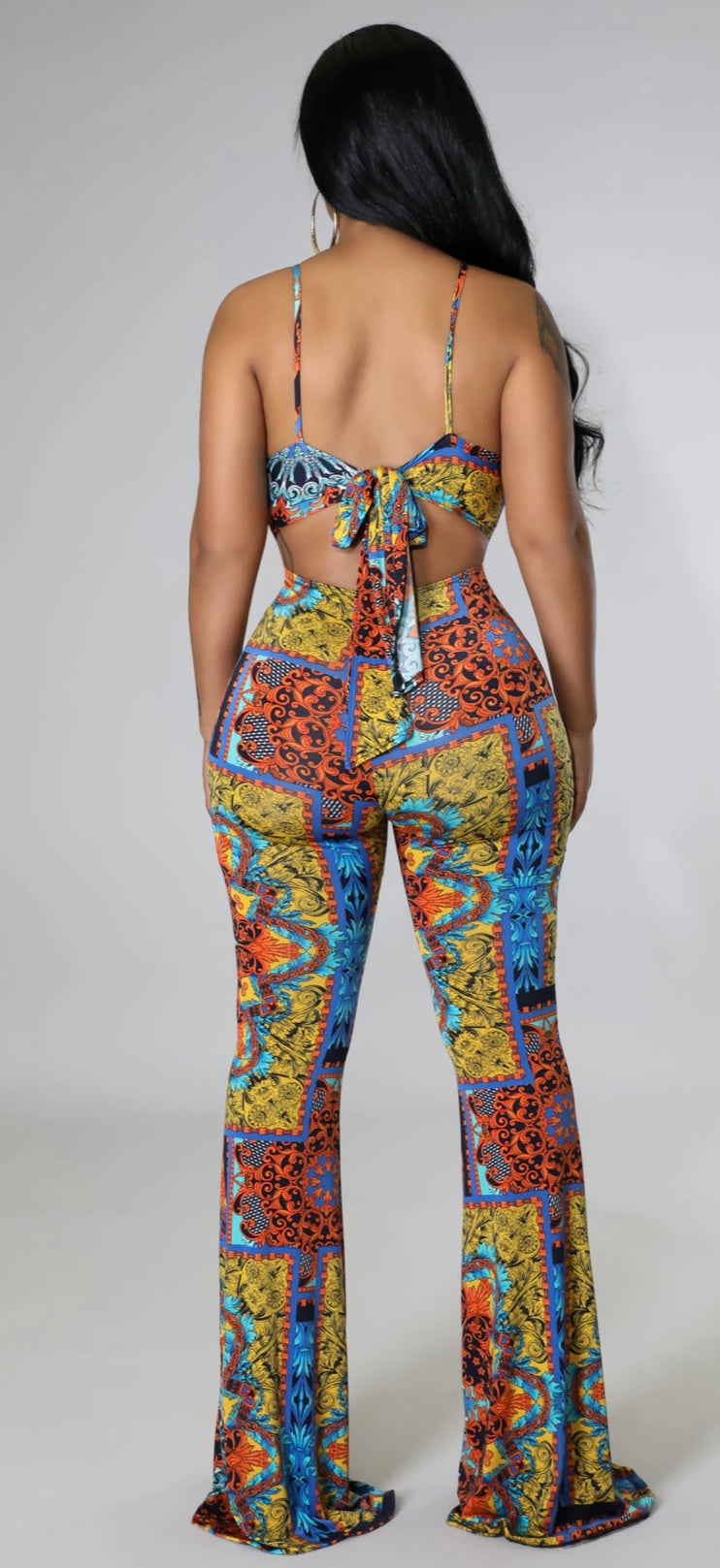 Colorful spaghetti strap jumpsuit