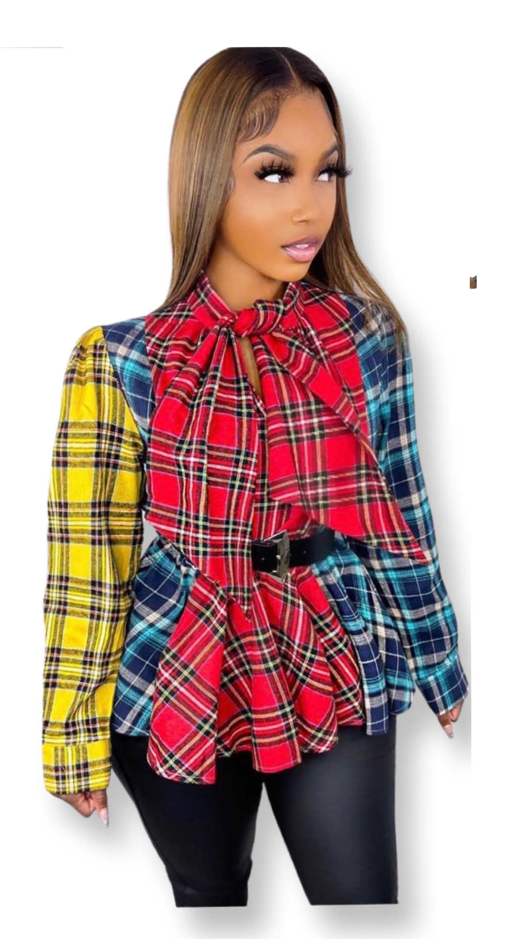 Multi plaid blouse